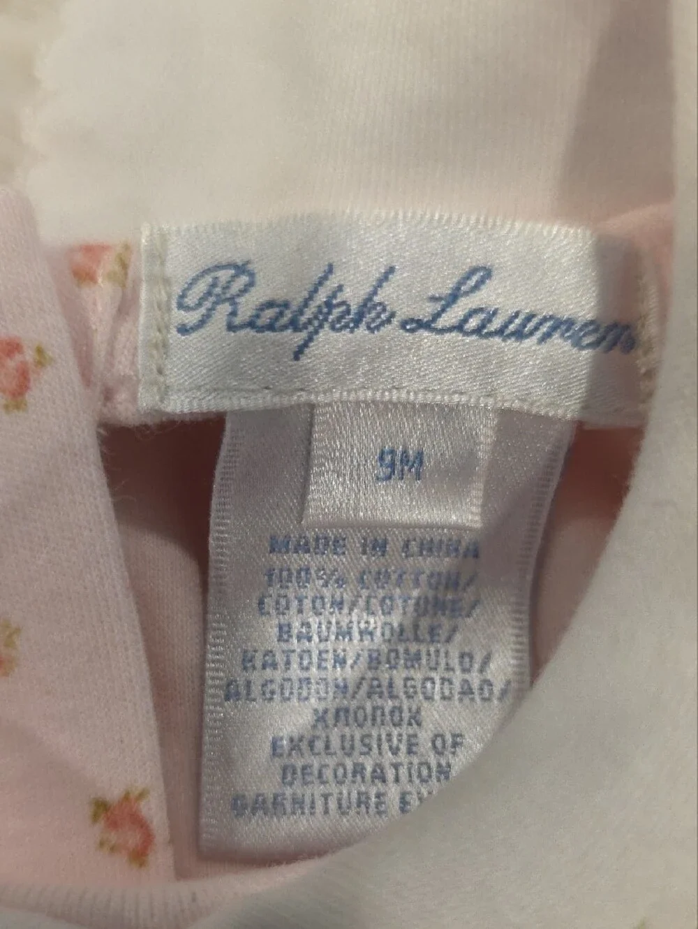 Ralph Lauren Pink Floral Long Sleeve Top & Bloomers Set